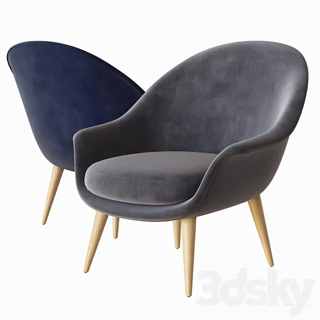 bat lounge chair low 3D Model