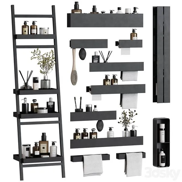 Bath accessories Tezza 02 in minimalist style 3D Model