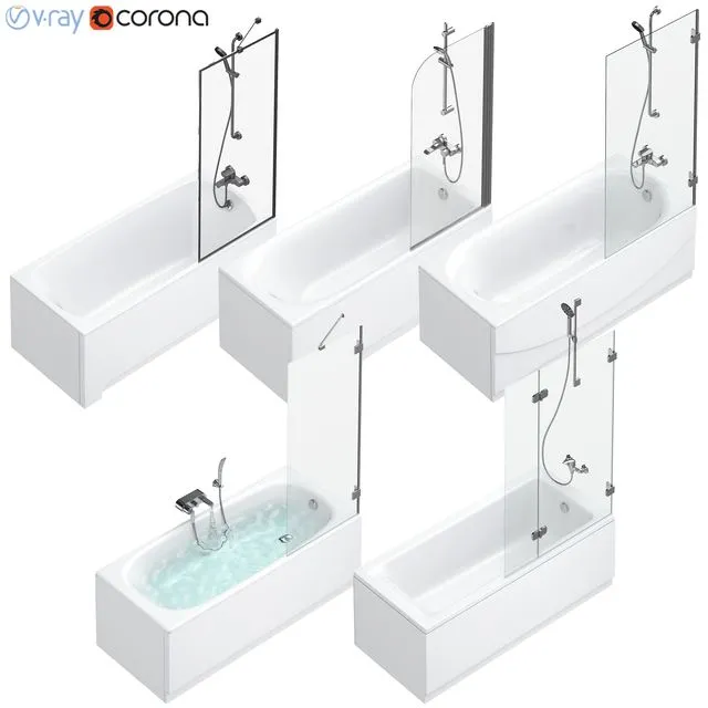 Bath and shower curtains Villeroy  & Boch (set 94) 3D Model