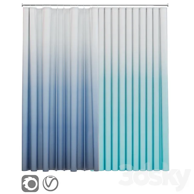 Bath curtain (shower) 200x200 cm (NYCKELN) 3D Model