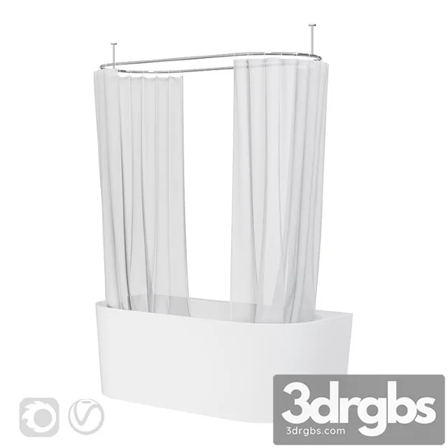 Bath Curtains and Bathtub Villeroy and Boch Oberon