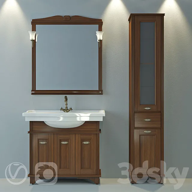 Bath Furniture Aquanet Nicole 90 3DModel