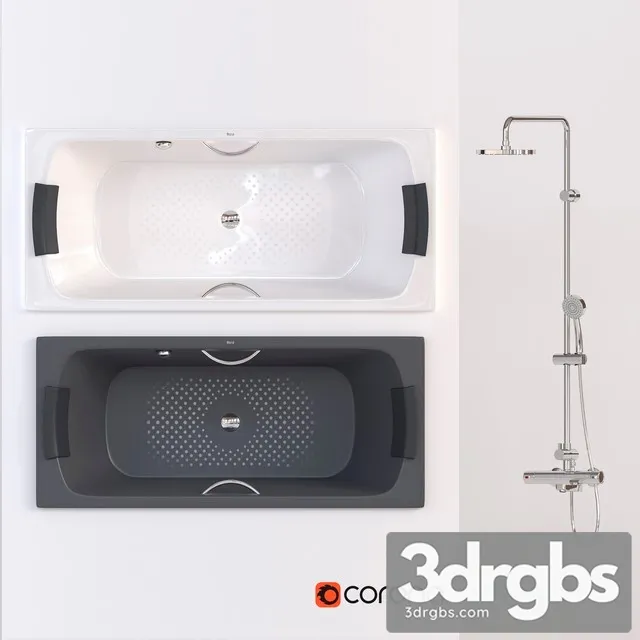 Bath Roca Lun and Shower Set Victoria 3D Model Free