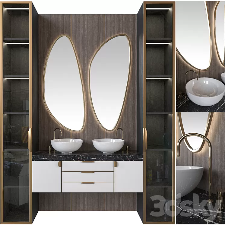 Bath Set 001 3D Model Free