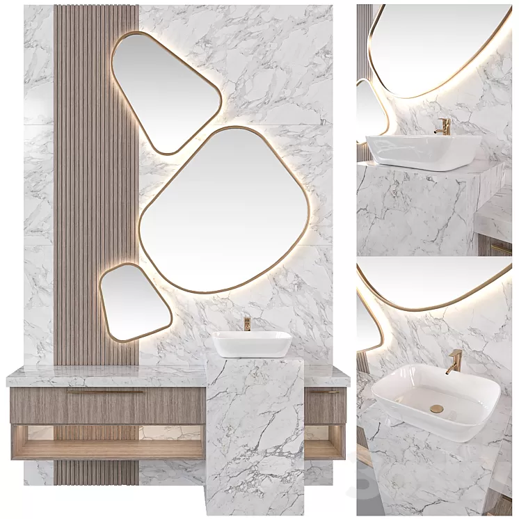 bath set 004 3D Model Free