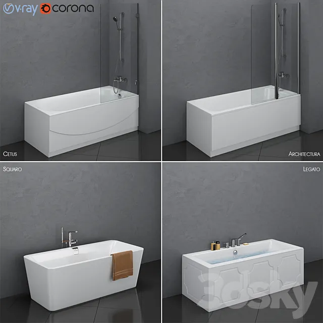 Bath set Villeroy & Boch set 23 (Architectura. Cetus. Legato. Squaro) 3DModel