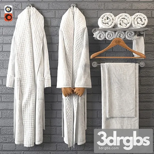 Bathrobe M02 2 3D Model Free