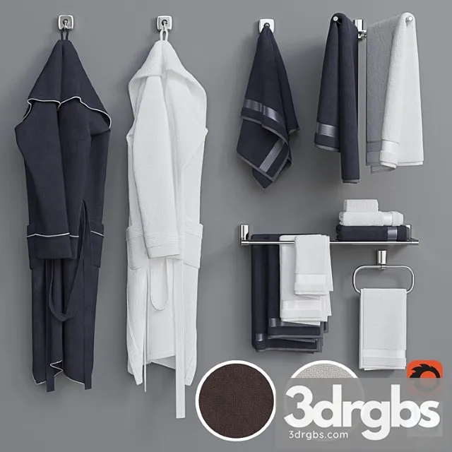 Bathrobe Set 2 3D Model Free
