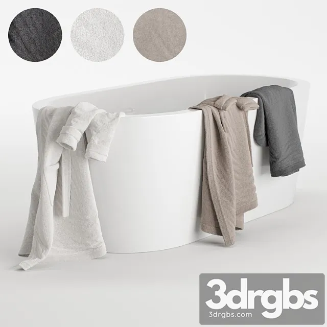 Bathrobes Hanging Set 2 3D Model Free