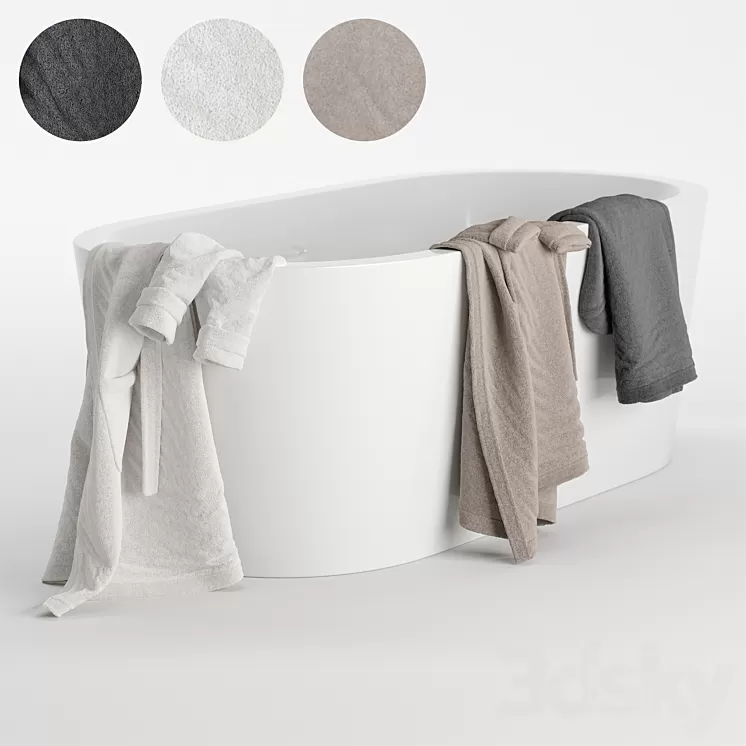 Bathrobes hanging set 2 3D Model Free