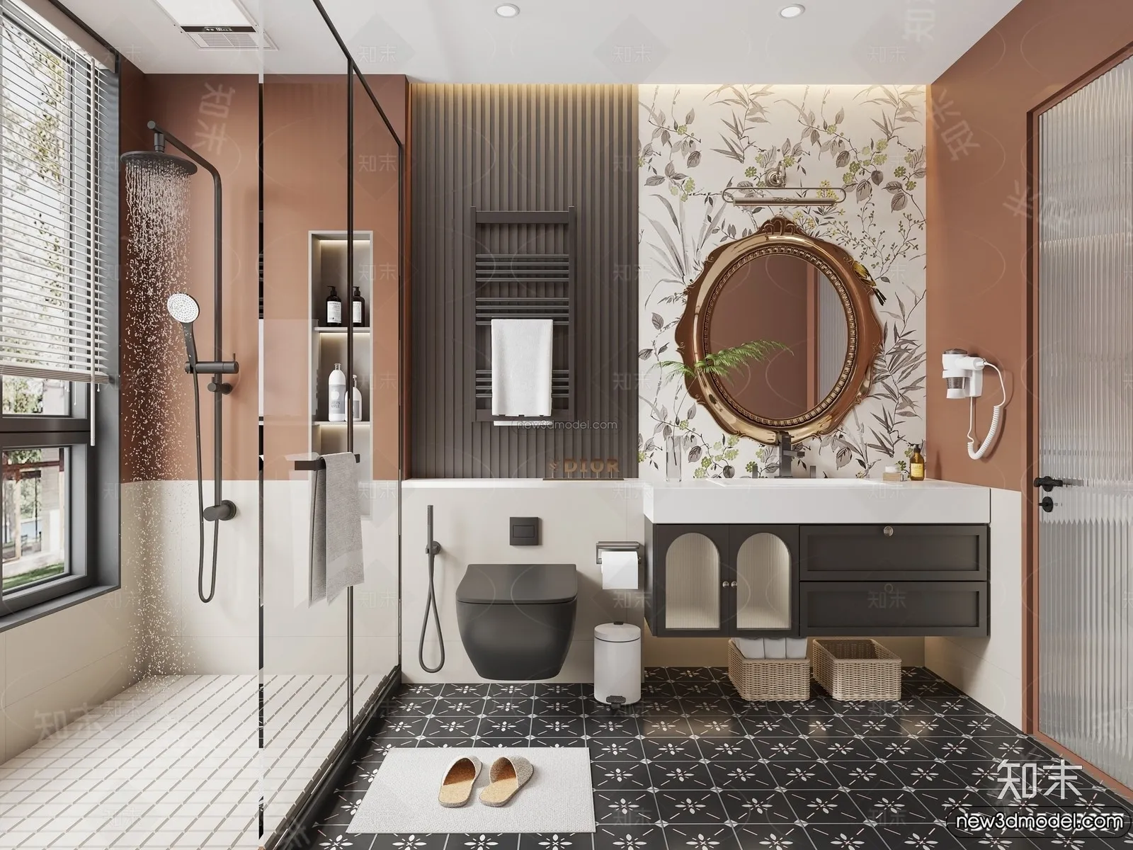 Bathroom - 3D Interior Scene - French Style - 004