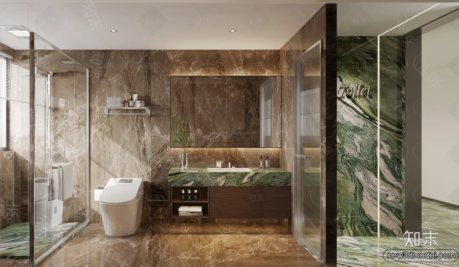 Bathroom - 3D Interior Scene - Italian Style - 001