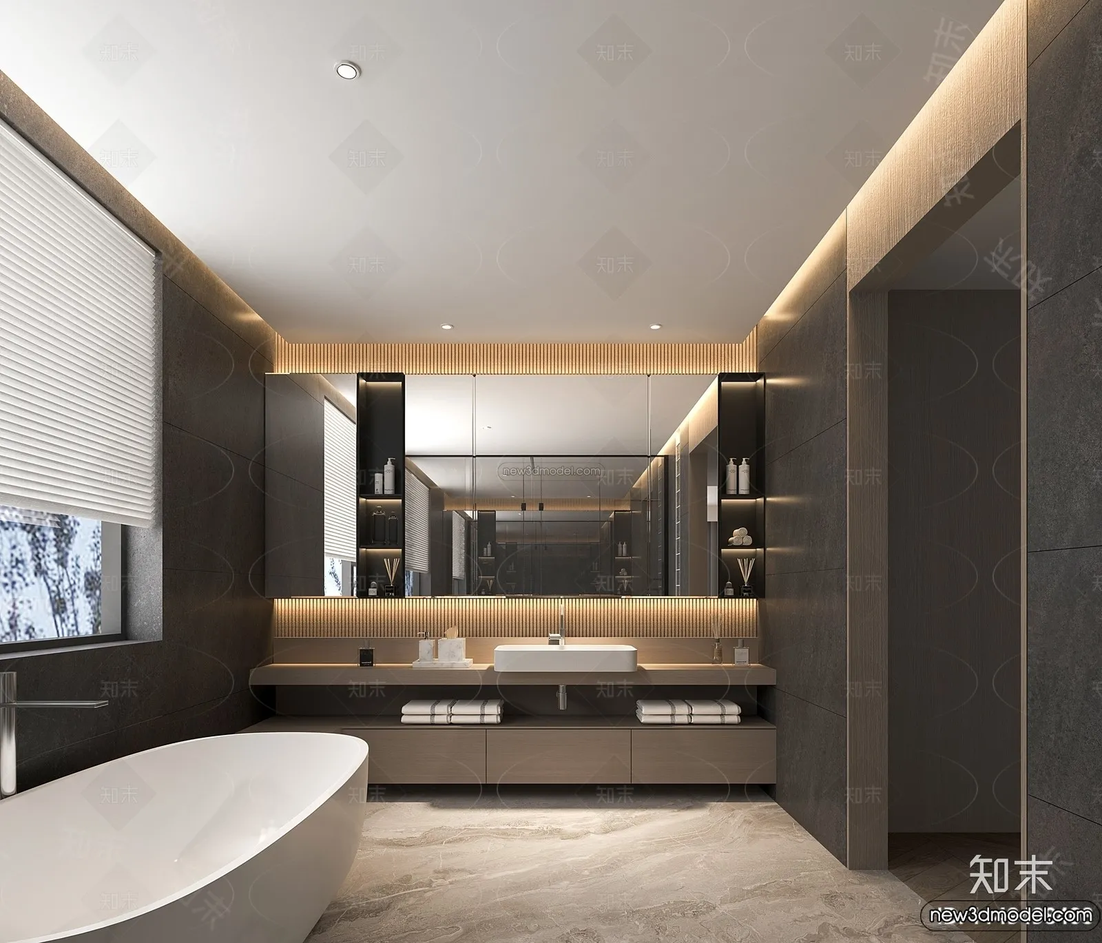 Bathroom - 3D Interior Scene - Italian Style - 002