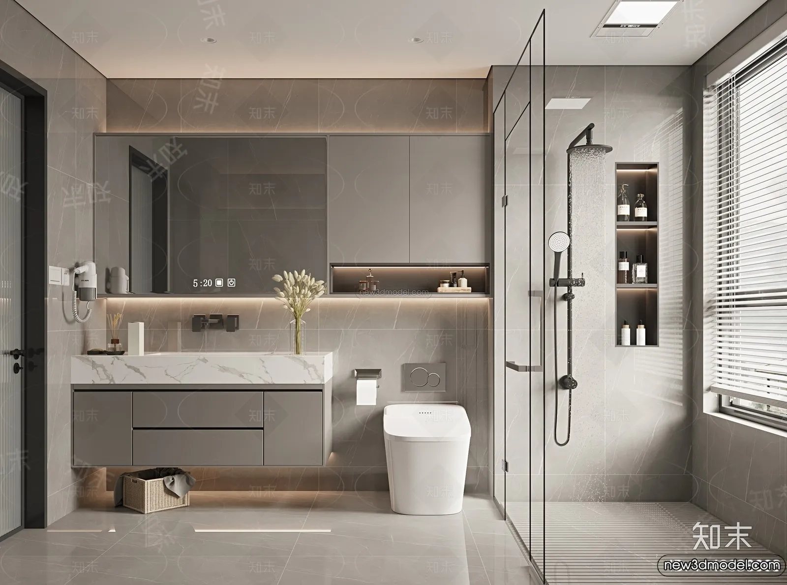 Bathroom - 3D Interior Scene - Italian Style - 003