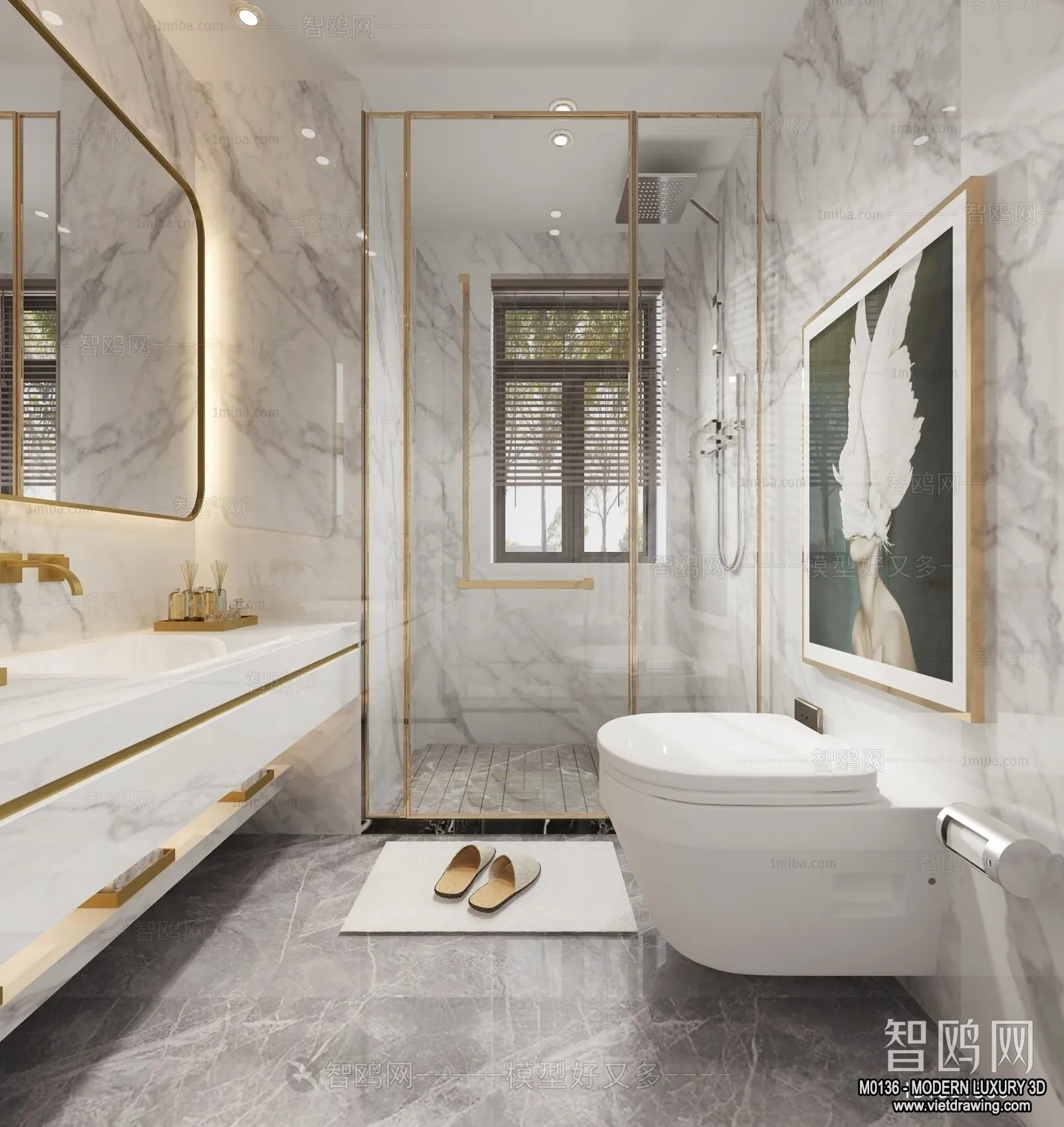Bathroom - 3D Interior Scene - Luxury Style - 006