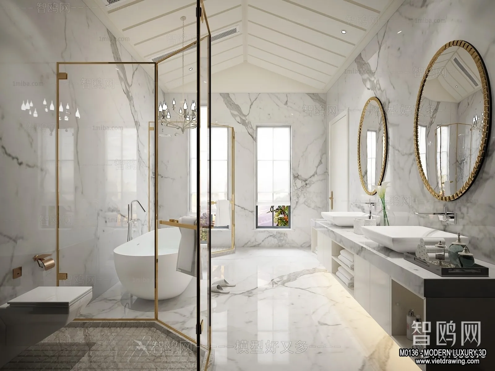 Bathroom - 3D Interior Scene - Luxury Style - 007