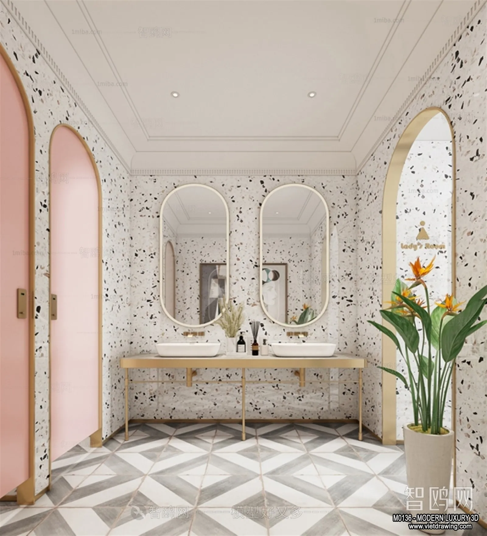 Bathroom - 3D Interior Scene - Luxury Style - 008