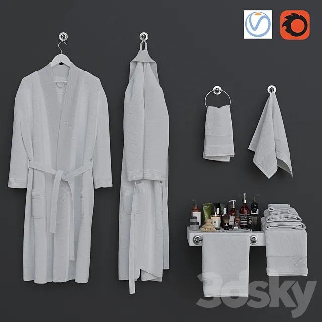 Bathroom 6 decorative set 3DModel