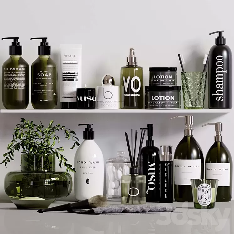 Bathroom Accessories 10 3D Model Free