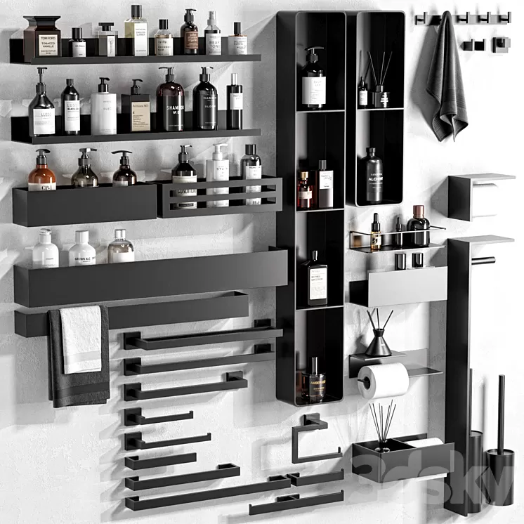 Bathroom accessories 3 3D Model Free