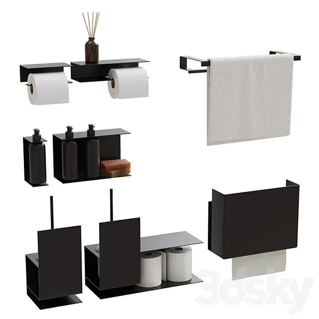 Bathroom accessories 3D Model