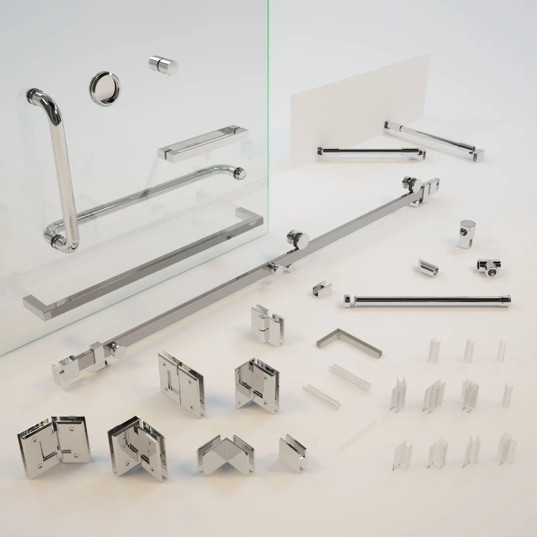 bathroom - Accessories for glass shower enclosures 3D Model