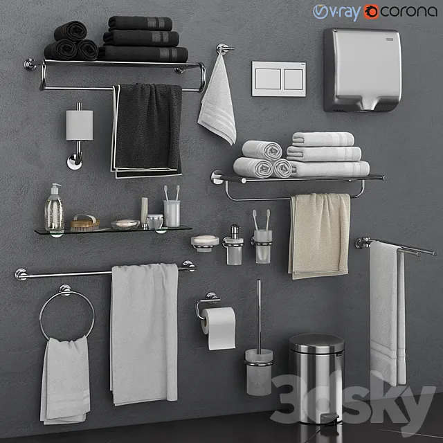 Bathroom accessories GROHE Atrio set 67 3D Model