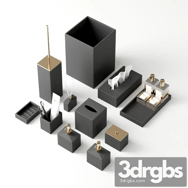 Bathroom Accessories Mood Black 3D Model Free