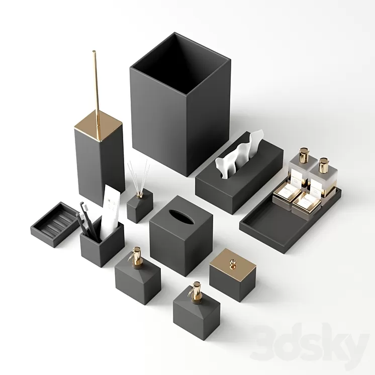 Bathroom Accessories MOOD BLACK 3D Model Free
