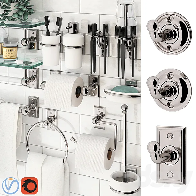 Bathroom accessories Nanzaquatic. Collections: Georgian Moderne Federal. 3D Model