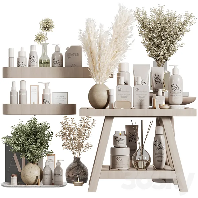 Bathroom accessories set 6 3D Model