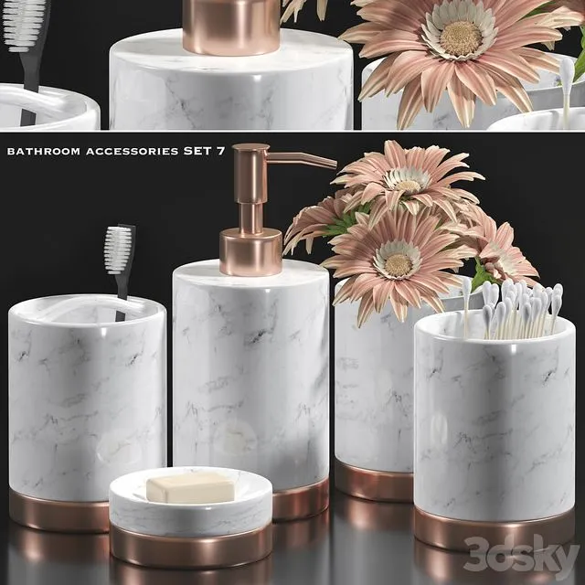 Bathroom accessories set 7 3D Model