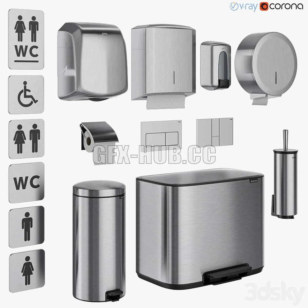 Bathroom accessories set 71 3D Model