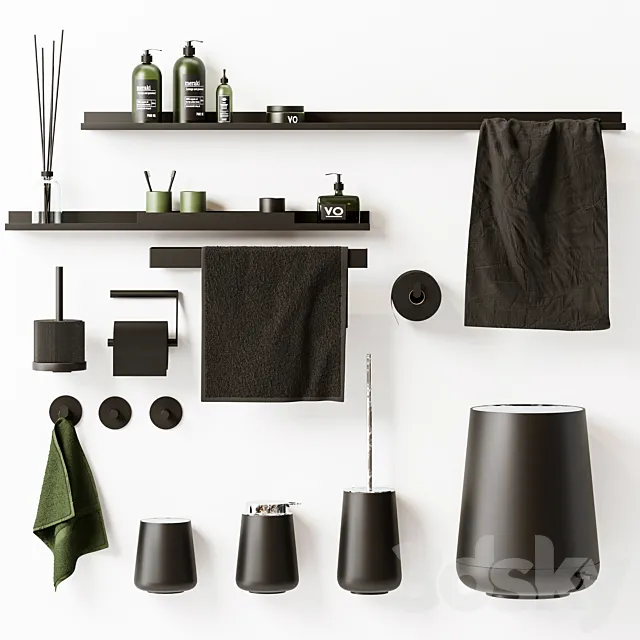 Bathroom Accessories set no.01 3DModel