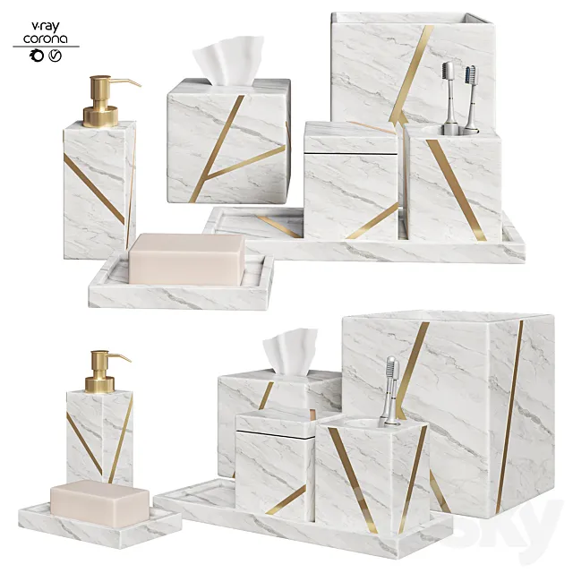 Bathroom accessories set_03 3D Model
