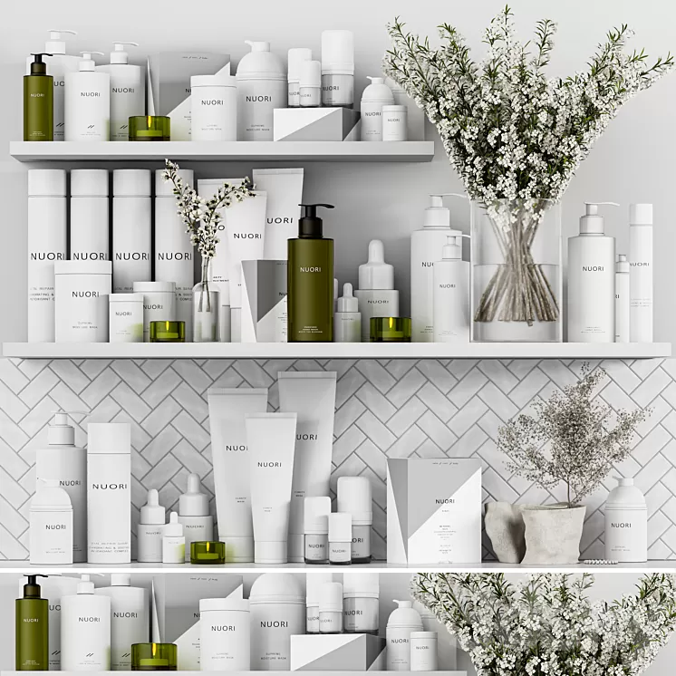 Bathroom accessories with nouri mark 3D Model Free