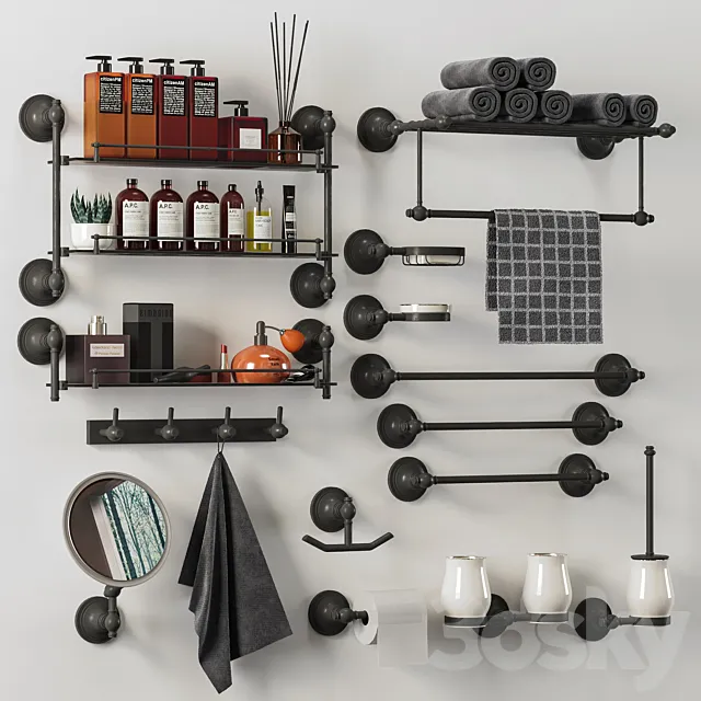 Bathroom accessories01 3D Model