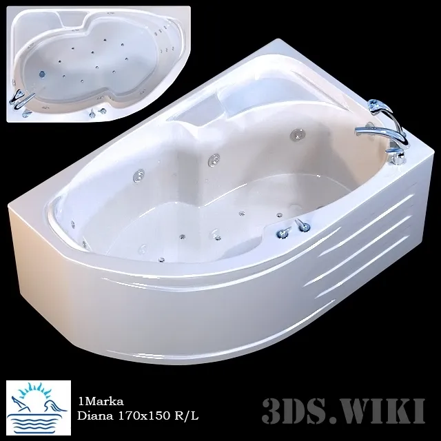 bathroom - Acrylic bathtub Diana 3D Model