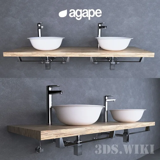 bathroom - Agape sinks 3D Model