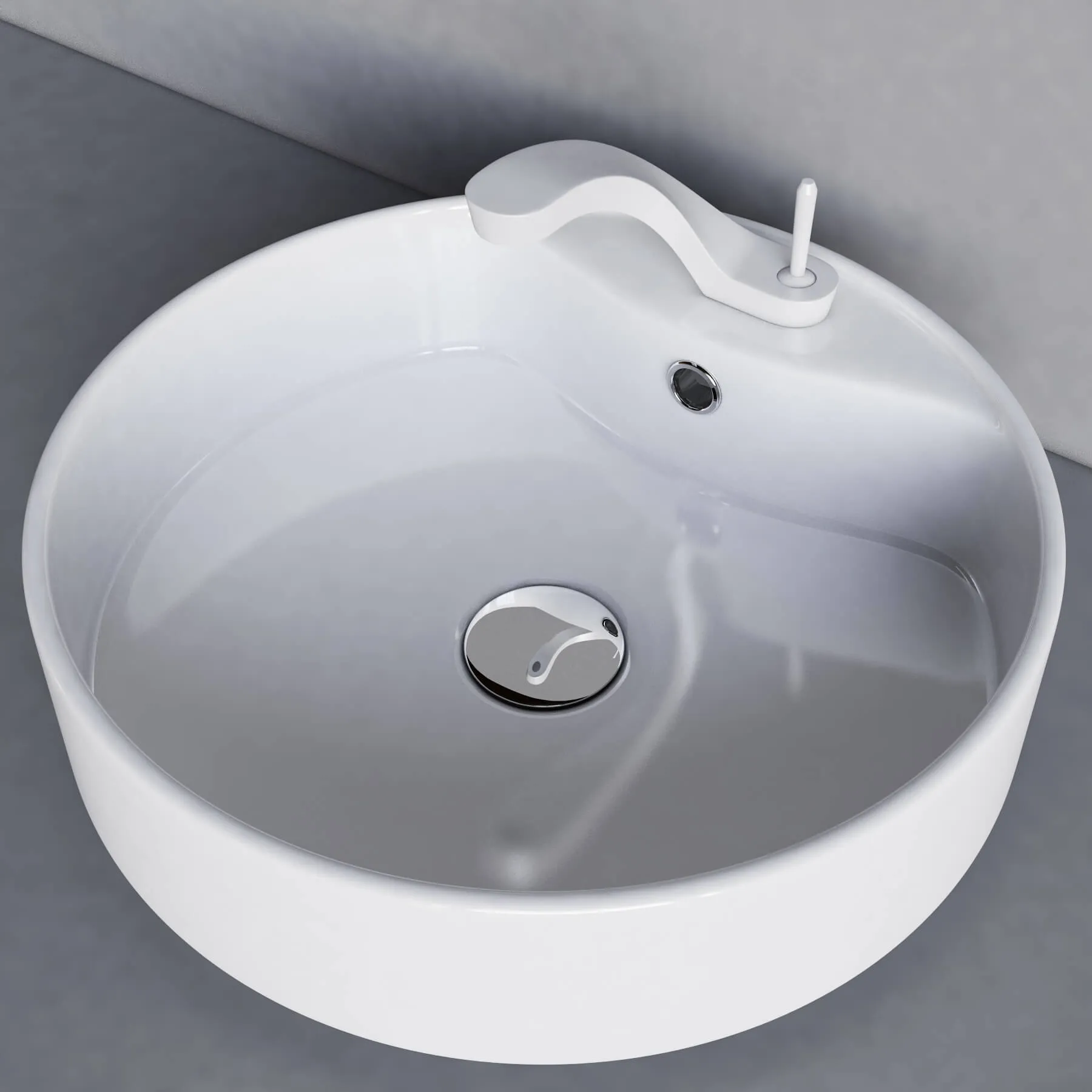 bathroom - Ametis faucet and sink Inbani 3D Model
