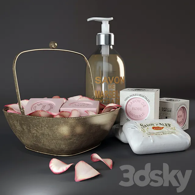Bathroom Asset - Savon de Merseille 3D Model