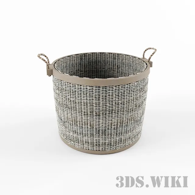 bathroom - Basket for towels and linen 3D Model