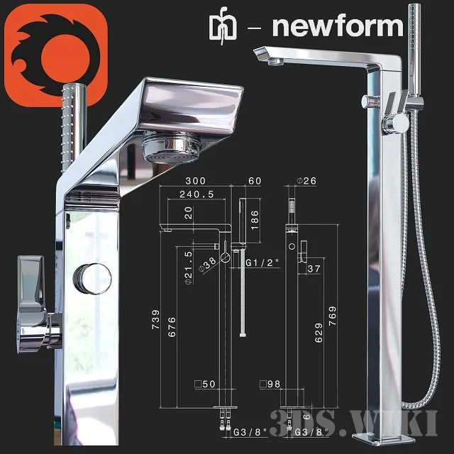 bathroom - Bath mixer Newform Pura Libera 3D Model