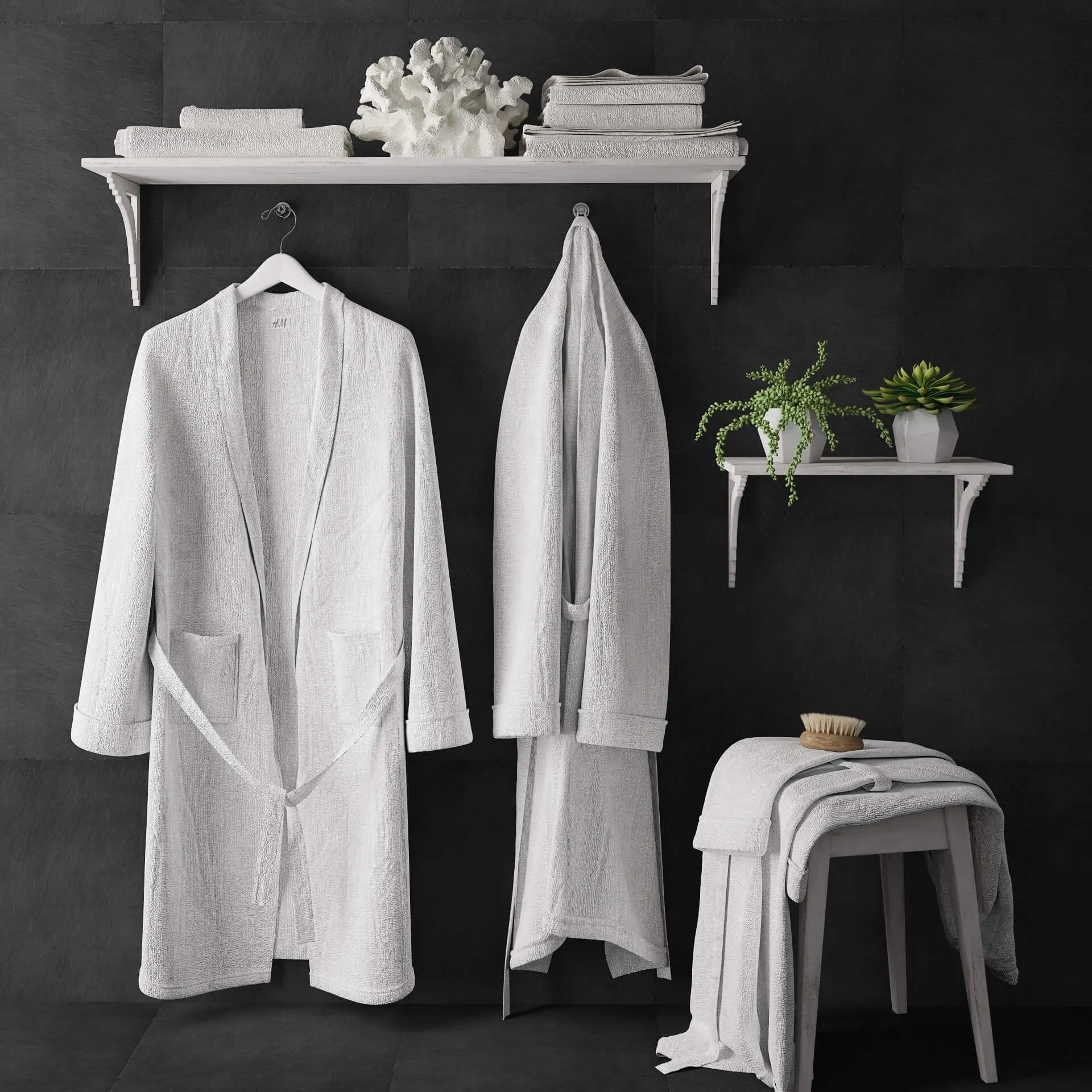 bathroom - Bathrobe set 45 3D Model
