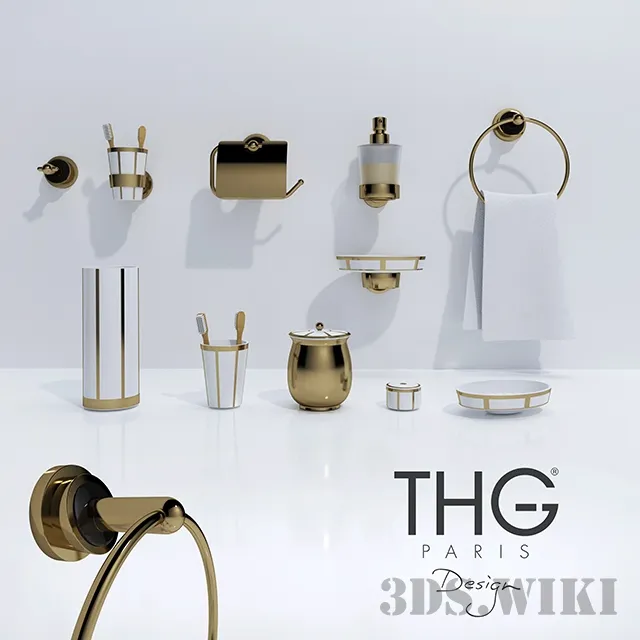 bathroom - Bathroom accessories THG Paris Bagatelle collection 3D Model