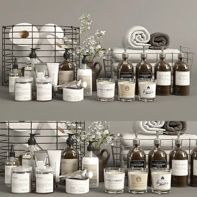 bathroom - Bathroom decor 2 3D Model