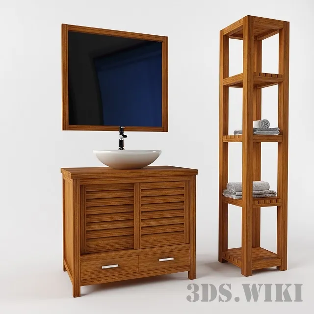 bathroom - Bathroom furniture set 3D Model