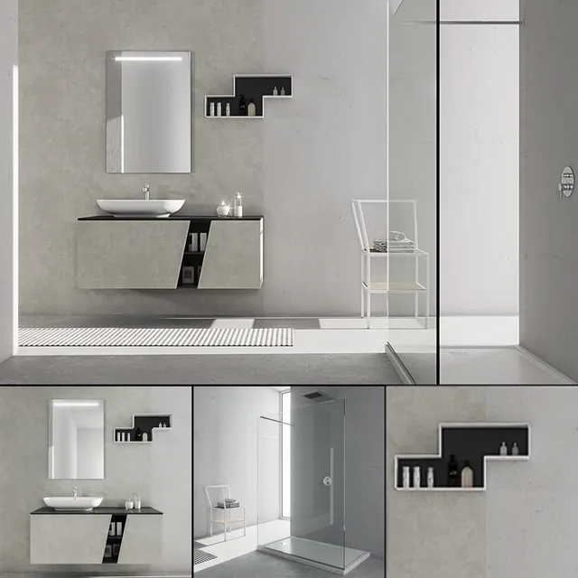 bathroom - Bathroom furniture set Arcom e.Ly 2 3D Model