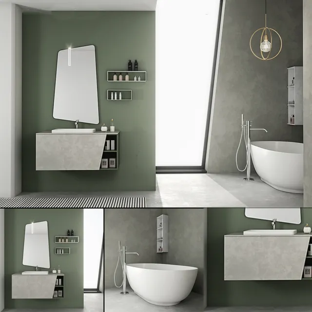 bathroom - Bathroom furniture set Arcom e.Ly 3 3D Model