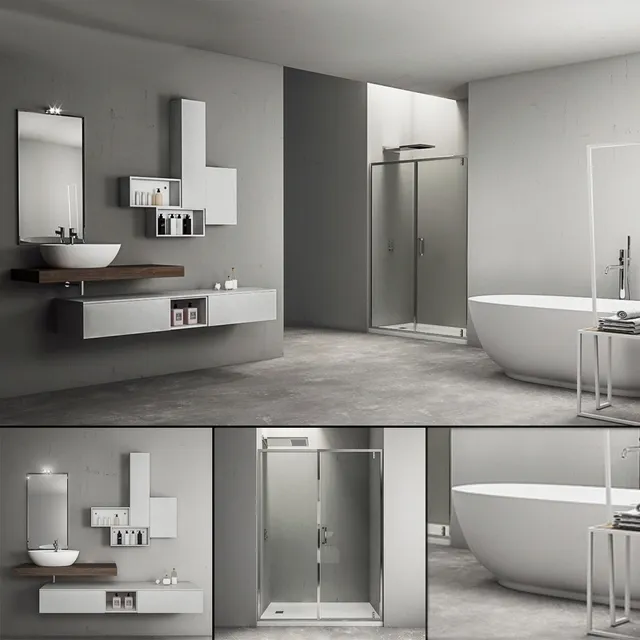 bathroom - Bathroom furniture set Arcom e.Ly 3D Model